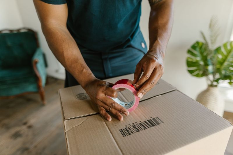 Teamwork Moving professional wrapping furniture during a Phoenix move
